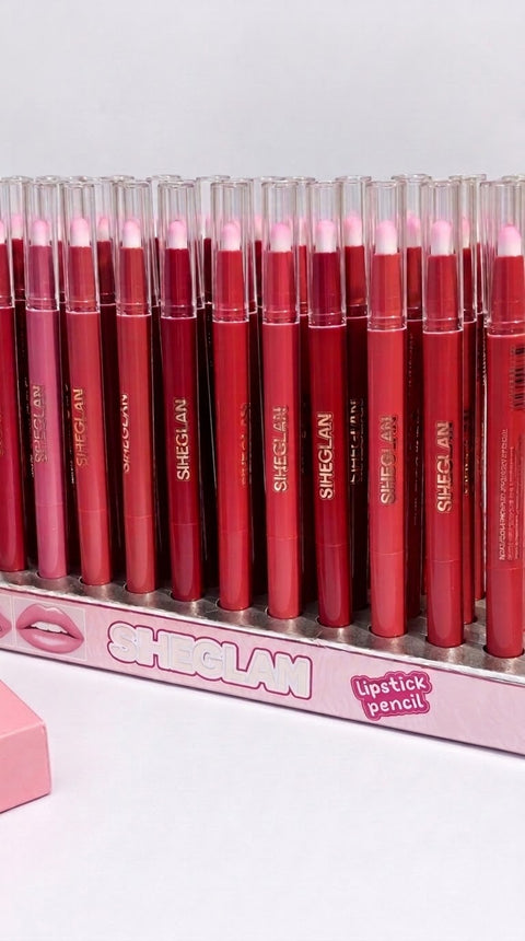 2-in-1 Dual-Ended Matte Lipstick & Lip Liner Pencil with Blending Sponge